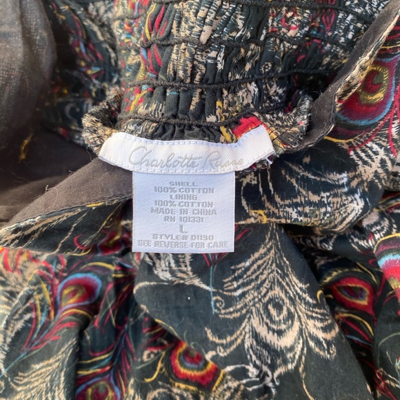 Strapless peacock pattern mini sundress - Picture 2 of 2